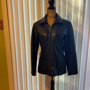 Tannery West women’s black leather jacket M